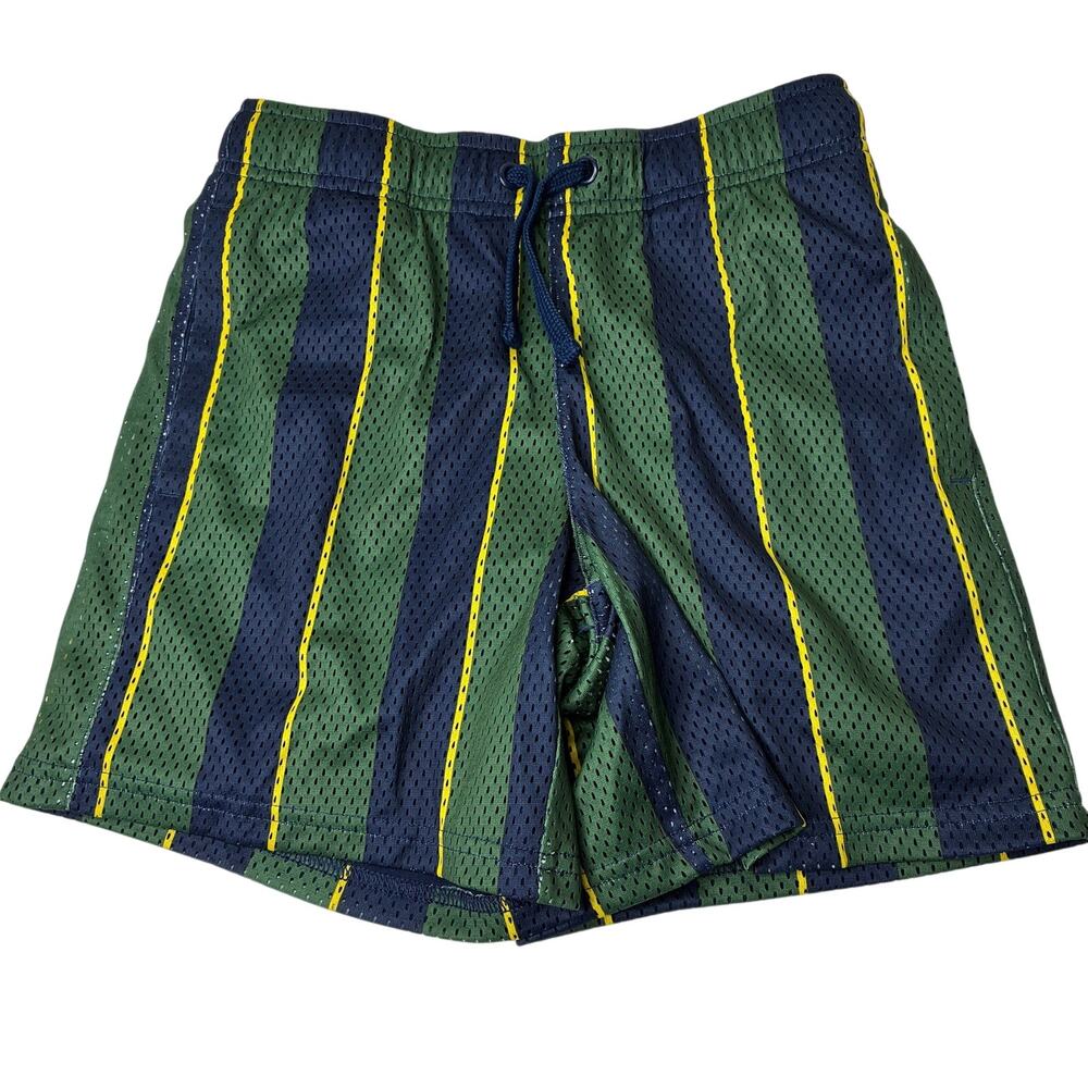 DSG Dick's Sporting Goods Navy Green Stripe Mesh Soccer Shorts NWT Boys Small